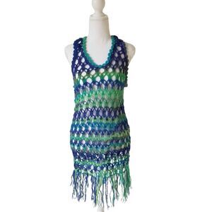 Handmade crochet bikini cover up dress - Size M